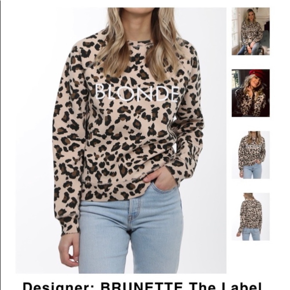 Blonde leopard sweater. EUC